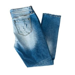 KanCan Euphoria High Rise Skinny Classic Jeans Factory Fading Distressed Sz 28